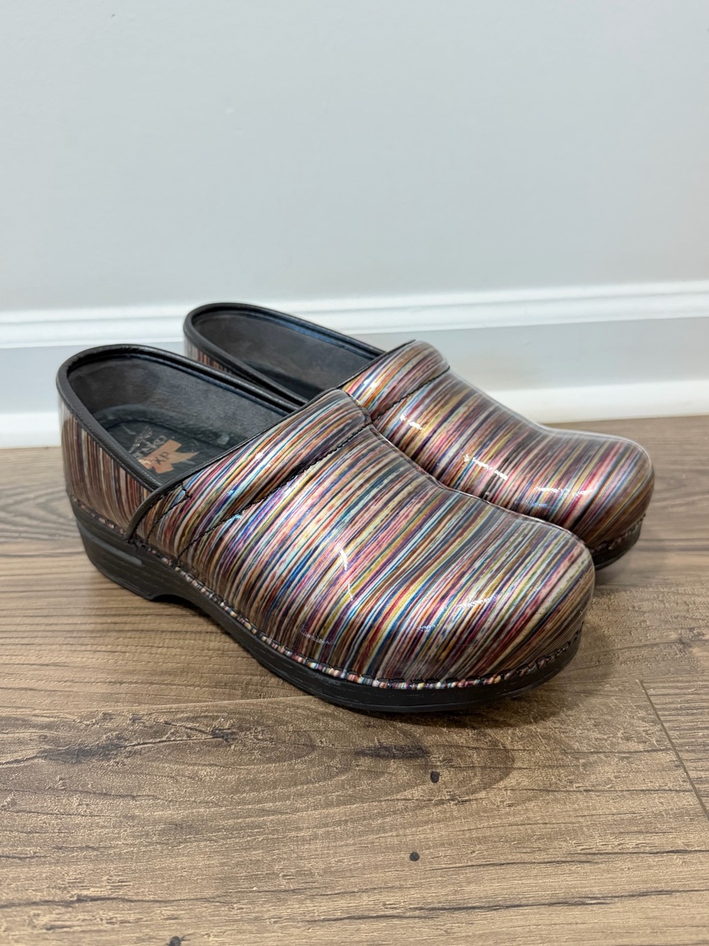 Dansko Multicolor Striped Leather Clogs EU 39 / US 8.5-9